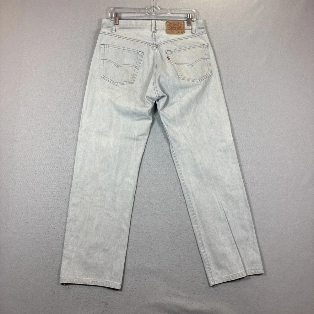 Vintage Levis 501 Jeans Mens Gray Straight Button Fly Made USA 32x29 (Tag 34x36)